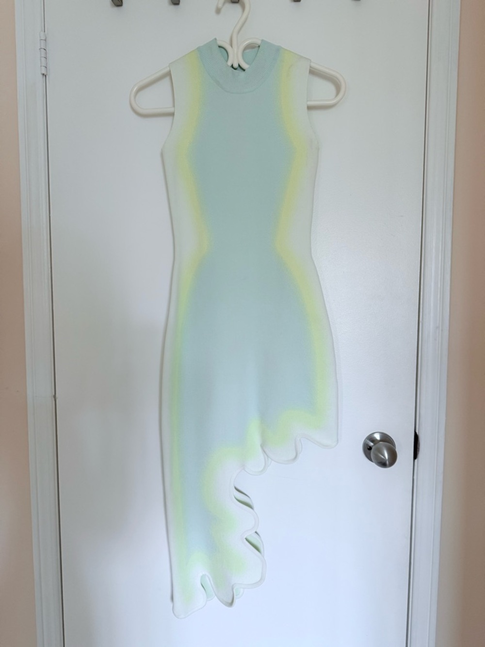 PH5 Mint and Pale Yellow Asymmetrical Bodycon Dress